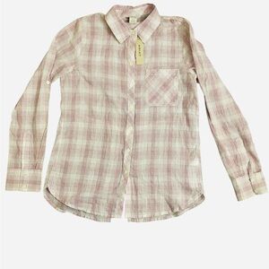 Ariat women Pink Plaid Button Down Shirt